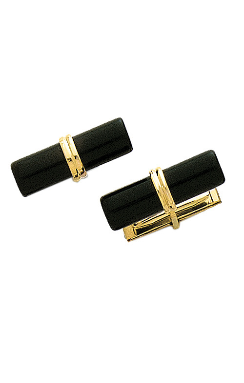 Onyx Cuff Links- Unique Design of Black Onyx Cylinders in 14K Gold