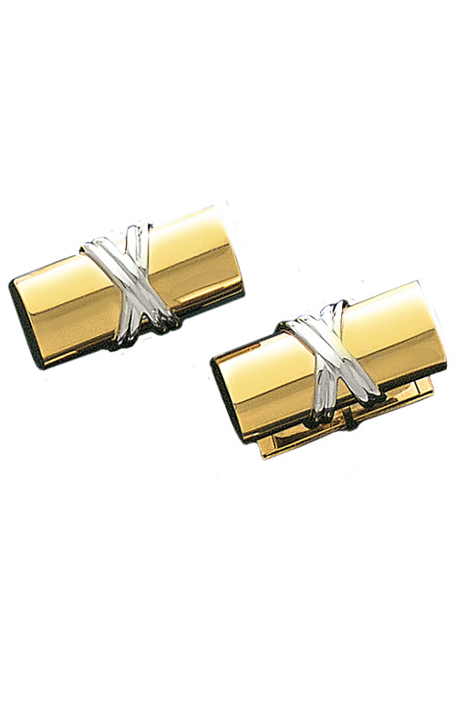 Two Tone Cylinder Cufflinks -14K Gold Cufflinks
