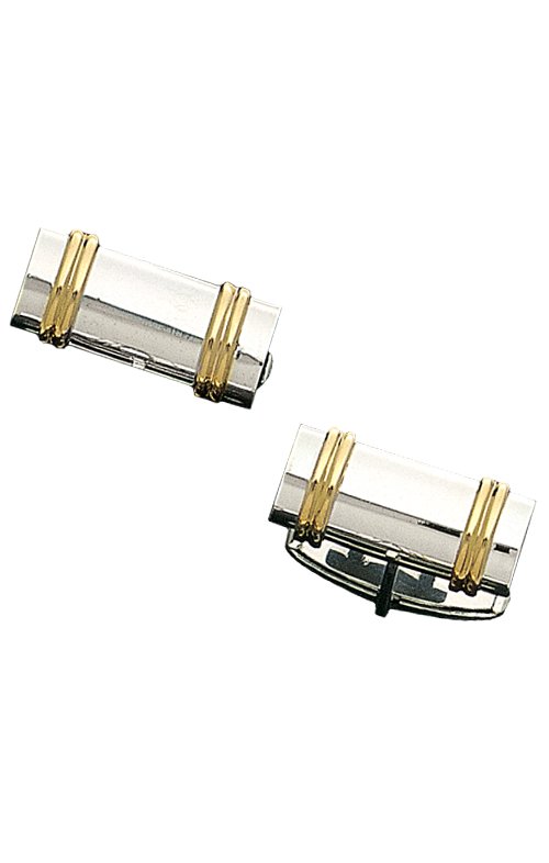 Sterling Silver Log Cufflink With 14K Gold Bars
