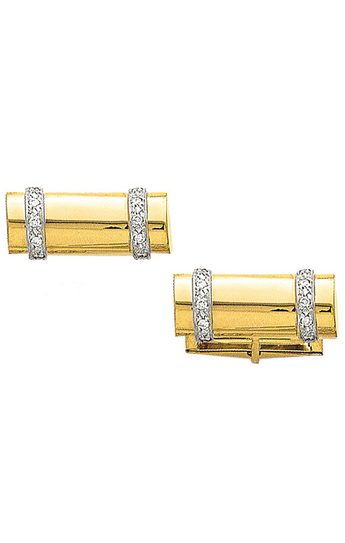 14K Log Cufflinks with .20 ct. Diamonds