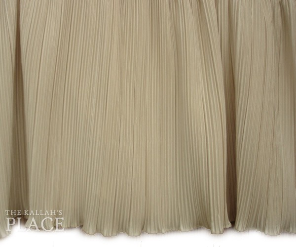 Crystal Pleated Style Dust Ruffle Set - Bone