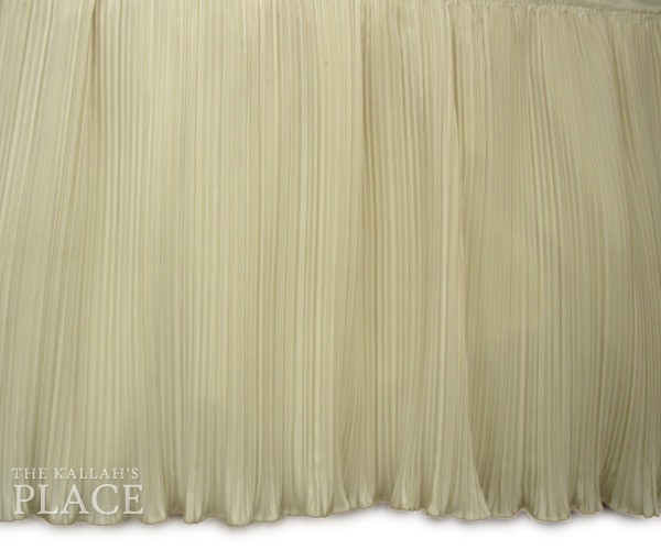 Crystal Pleated Style Dust Ruffle Set - Cream