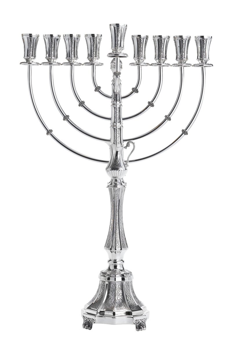 Hadad Hammered Italy Sterling Silver Menorah - 22"