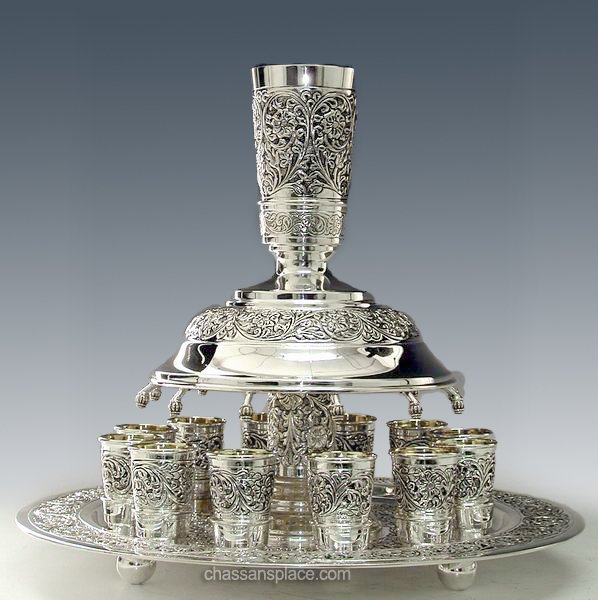 12 Cups Hadad Sterling Silver Wine Fountain