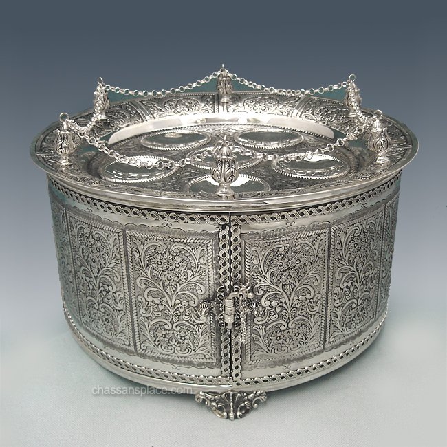 Hadad King's Garden Silver Seder Case