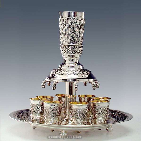 8 Cups Hadad Bubbles Silver Wine Fountain