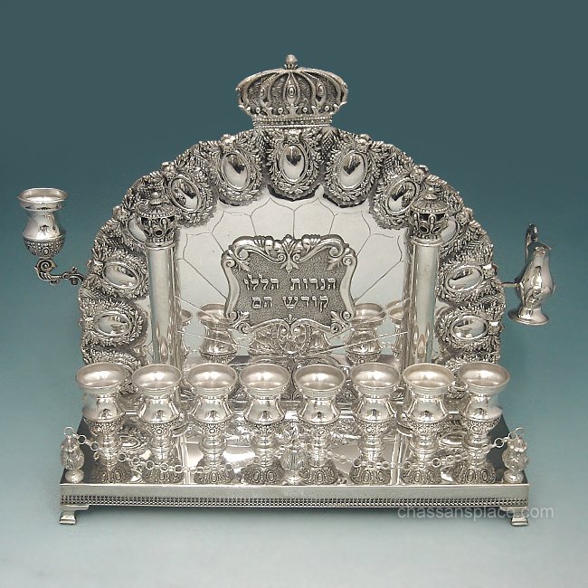 Hadad Sterling Silver Backwall Menorah - 15"