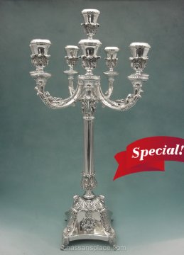 Hadad 8 Branch Sterling Silver Candlabra