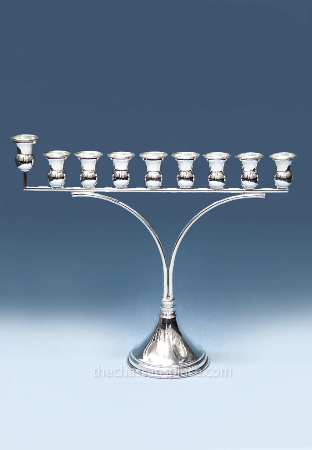 Hadad Vikel Sterling Silver Menorah - 8"