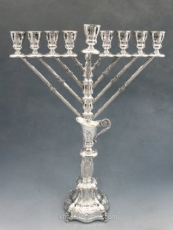 Hazorfim Bellagio Rambam (Chabad) Sterling Silver Menorah - 20"