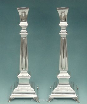 Supra Smooth Sterling Silver Candlesticks - 13"