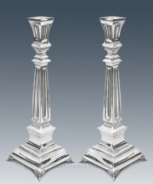 Supra Smooth Sterling Silver Candlesticks - 13"