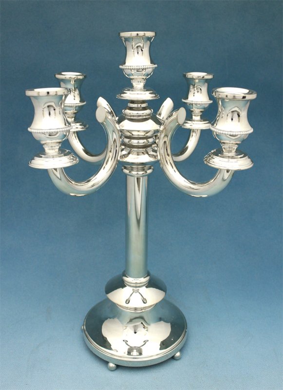 Hazorfim  bagel Sterling Silver Candelabra  - 5 Branch