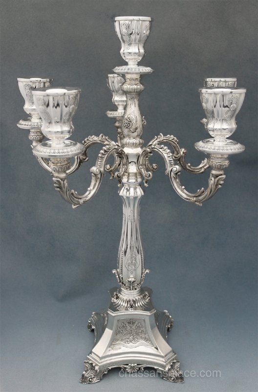 Hazorfim 6 Branch Sterling Silver Candelabra