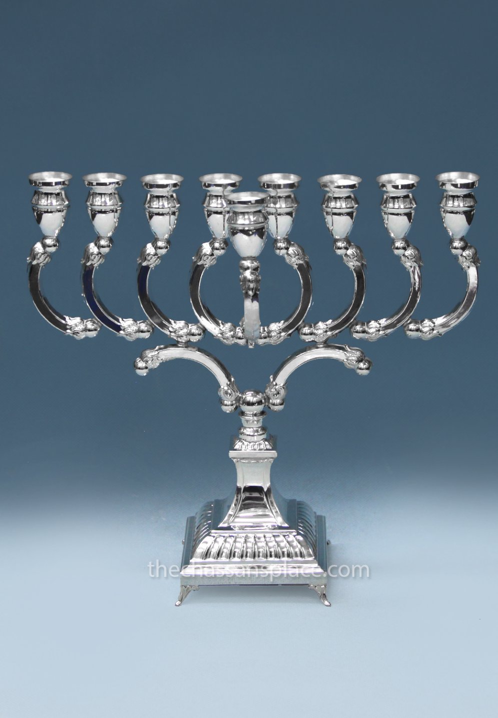 Chelek Yaakov Sterling Silver Menorah - 10"