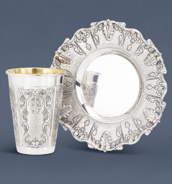 Livorno Sterling Silver Kiddush Cup Set