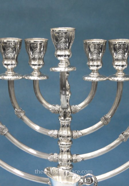 Hazorfim Bellagio Sterling Silver Menorah - 21"