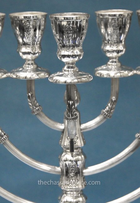 Hazorfim Varona Sterling Silver Menorah - 22"