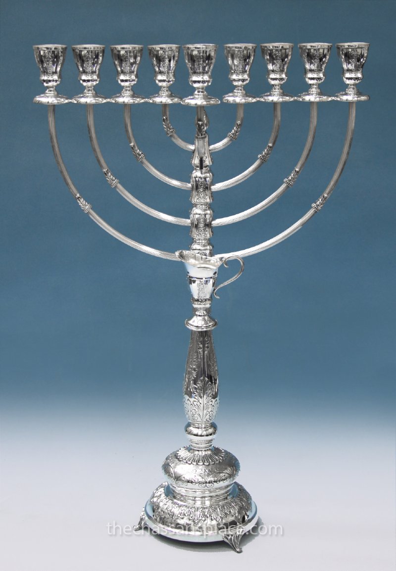 Hazorfim Varona Sterling Silver Menorah - 22"