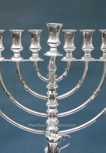 Hazorfim Octagon Sterling Silver Menorah - 24"