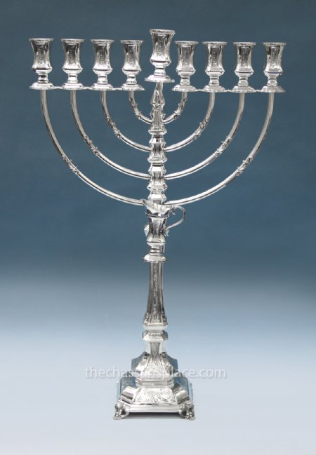 Hazorfim Octagon Sterling Silver Menorah - 24"