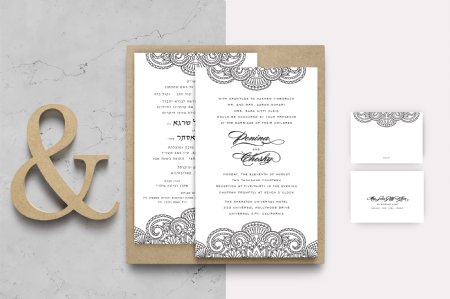 Modern Top Border Wedding  Invitation