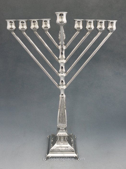 Zurich Rambam (Chabad) Sterling Silver Menorah - 18"