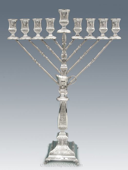 Zurich Rambam (Chabad) Sterling Silver Menorah - 25"