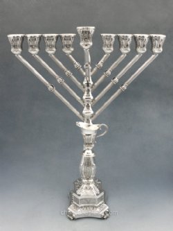 Kordova Rambam (Chabad) Sterling Silver Menorah - 21"
