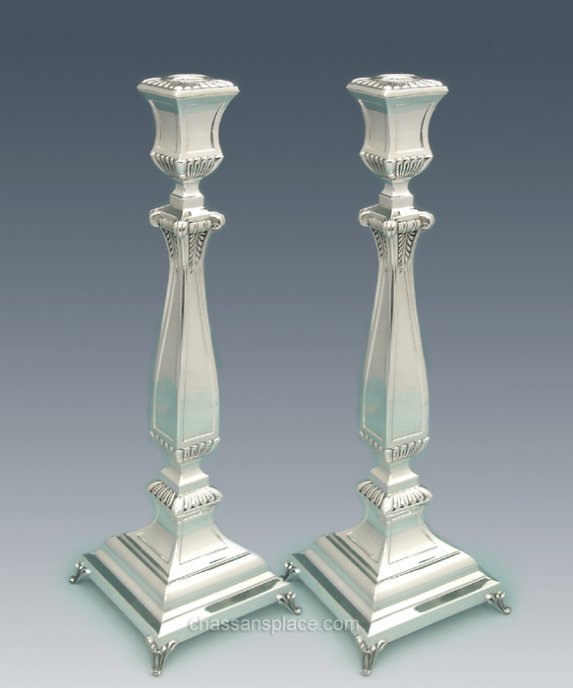 Large Zurich Silver Candlesticks - 16"