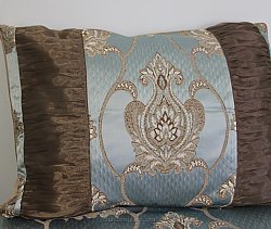 Palace Blue Brocade Linen Set - Tapestry 600-Thread Count