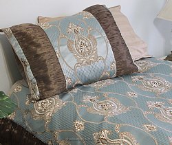 Palace Blue Brocade Linen Set - Tapestry 600-Thread Count