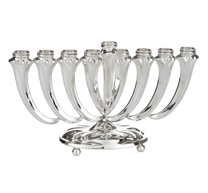 Hadad Small Shofer Sterling Silver Menorah - 6"