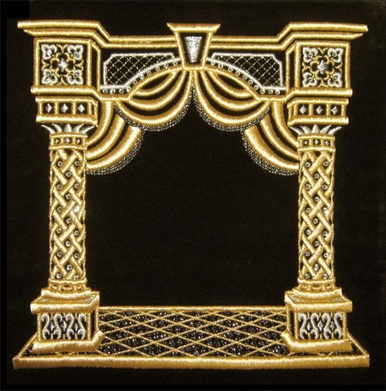 3D Column Canopy w/ Curtain Tefillin Bag #186