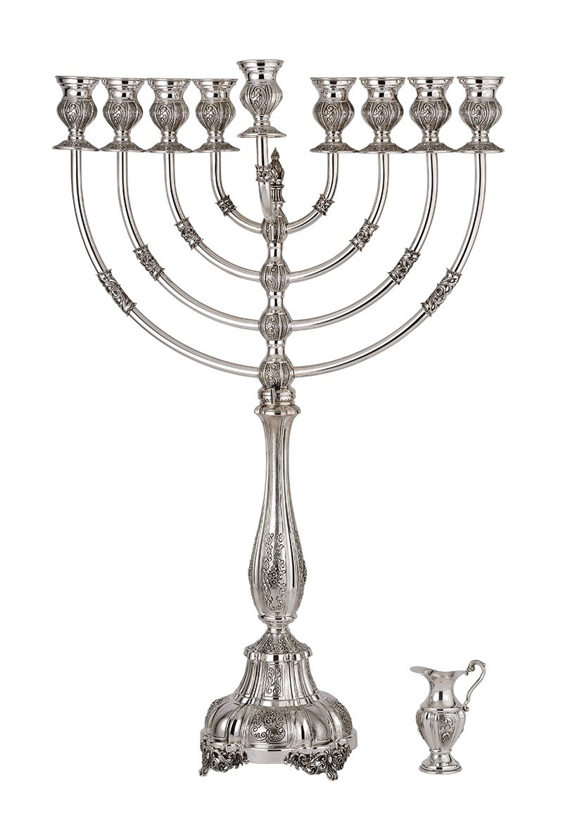 Hadad Vitrage Hammered (L) Sterling Silver Menorah - 25"